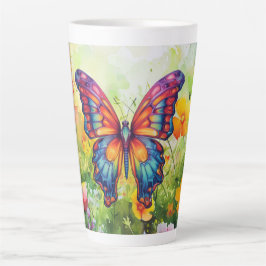 Vlinderblauw Sinaasappels vleugels Latte Mok