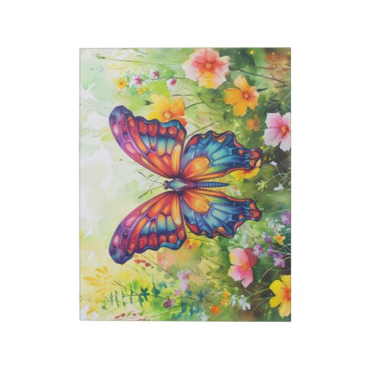 Vlinderblauw Sinaasappels vleugels Notitieblok (Linkerzijde)