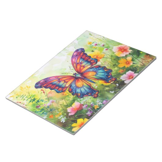 Vlinderblauw Sinaasappels vleugels Notitieblok (Schuin)