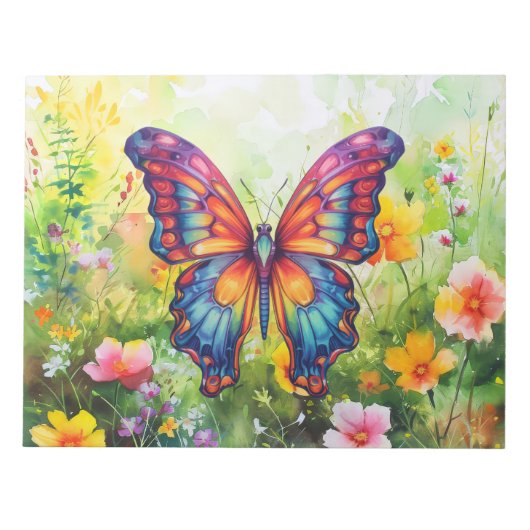 Vlinderblauw Sinaasappels vleugels Notitieblok (Voorkant)