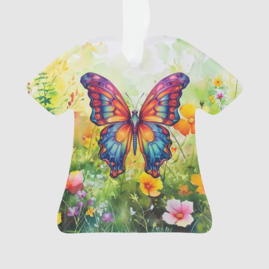 Vlinderblauw Sinaasappels vleugels Ornament (voorkant)