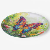 Vlinderblauw Sinaasappels vleugels Papieren Bordje (Gekanteld)