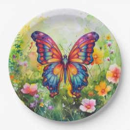 Vlinderblauw Sinaasappels vleugels Papieren Bordje