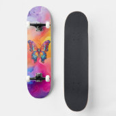 Vlinderblauw Sinaasappels vleugels Persoonlijk Skateboard (Voorkant)