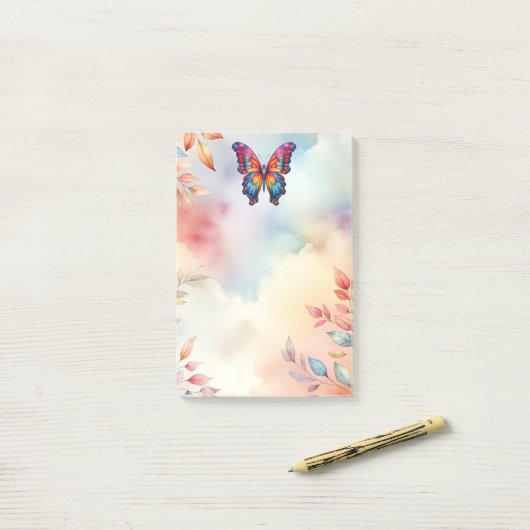 Vlinderblauw Sinaasappels vleugels Post-it® Notes (Op bureau)