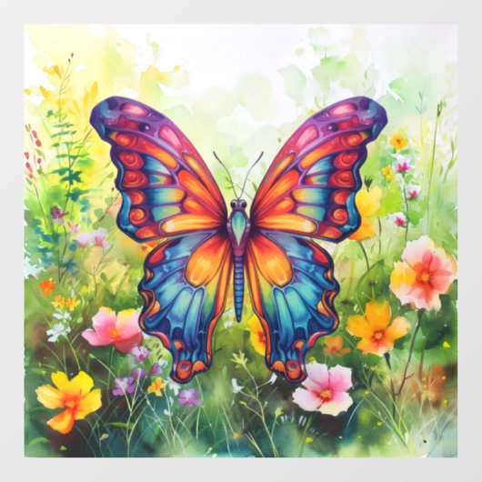 Vlinderblauw Sinaasappels vleugels Raamsticker (Vel)