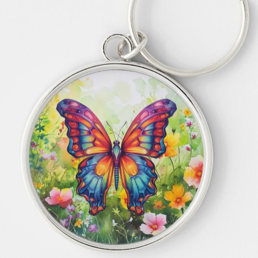 Vlinderblauw Sinaasappels vleugels Sleutelhanger (Voorkant)