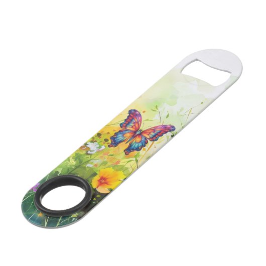 Vlinderblauw Sinaasappels vleugels Speed Flessenopener (Voorkant Gekanteld)