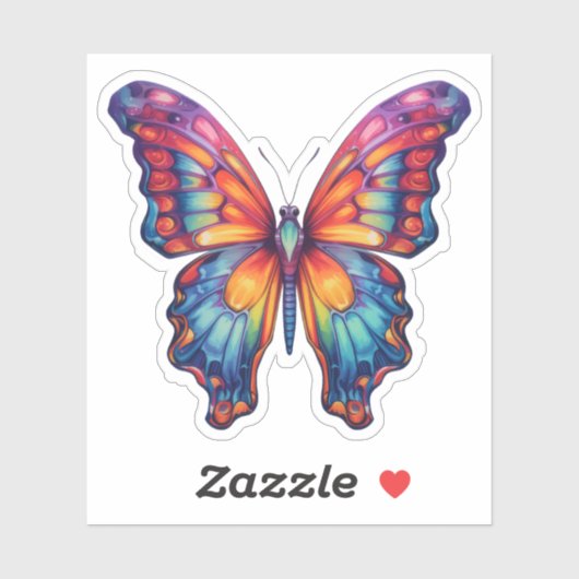 Vlinderblauw Sinaasappels vleugels Sticker (Vel)