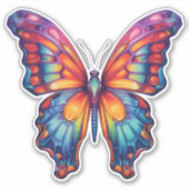 Vlinderblauw Sinaasappels vleugels Sticker (Voorkant)