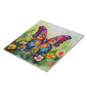 Vlinderblauw Sinaasappels vleugels Tegeltje (Zijkant)