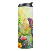 Vlinderblauw Sinaasappels vleugels Thermosbeker (Gedraaid links)