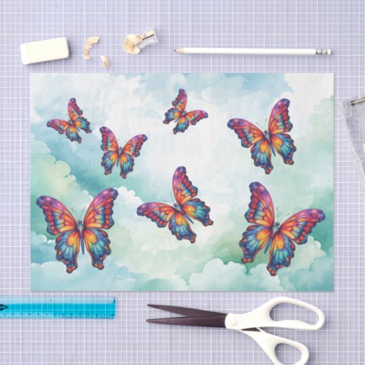 Vlinderblauw Sinaasappels vleugels Tissuepapier (Craft)