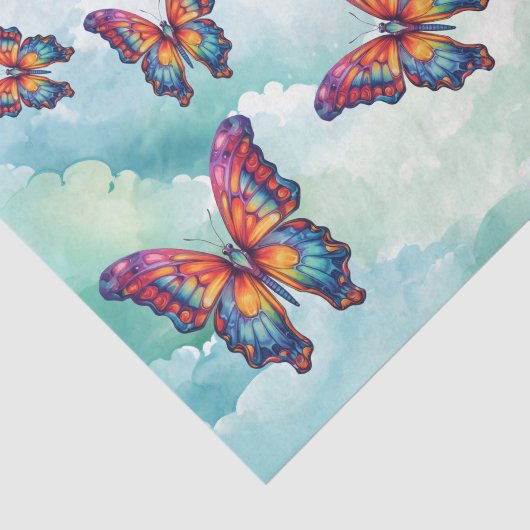 Vlinderblauw Sinaasappels vleugels Tissuepapier (Detail)