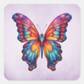 Vlinderblauw Sinaasappels vleugels Vierkante Sticker (Voorkant)