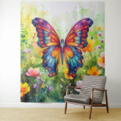 Vlinderblauw Sinaasappels vleugels Wandkleed (In situ)