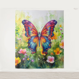 Vlinderblauw Sinaasappels vleugels Wandkleed