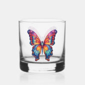 Vlinderblauw Sinaasappels vleugels Whisky Glas (Voorkant)