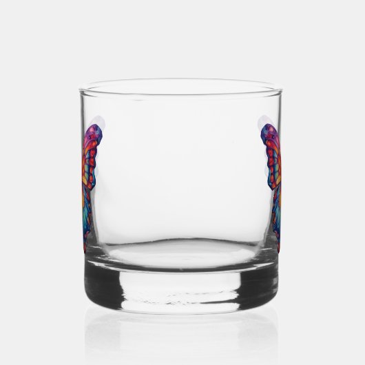 Vlinderblauw Sinaasappels vleugels Whisky Glas (Links)