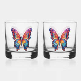 Vlinderblauw Sinaasappels vleugels Whisky Glas