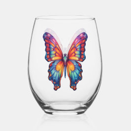 Vlinderblauw Sinaasappels vleugels Wijnglas Zonder Voet