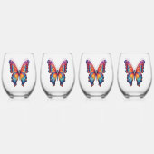 Vlinderblauw Sinaasappels vleugels Wijnglas Zonder Voet (Voorkant)