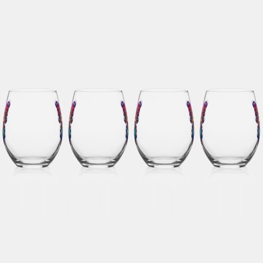 Vlinderblauw Sinaasappels vleugels Wijnglas Zonder Voet (Links)