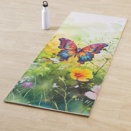 Vlinderblauw Sinaasappels vleugels Yogamat