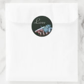 Vlinderblauw zwart liefde stickers (Tas)