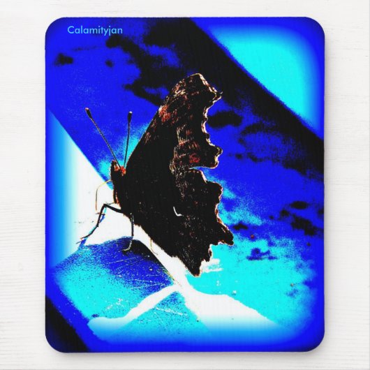 vlinderblauwe mousepad, Calamityjan Muismat (Voorkant)