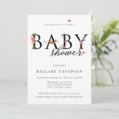 Vlinderbloem, Baby shower Kaart (Staand voorkant)