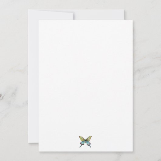 Vlinderbloem, Baby shower Kaart (Achterkant)