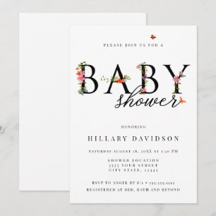 Vlinderbloem, Baby shower Kaart