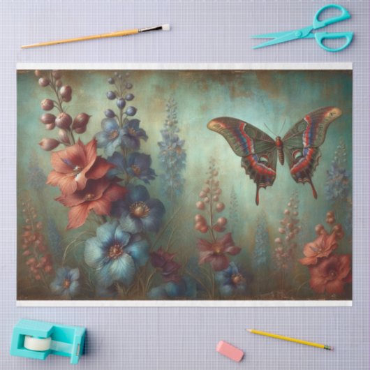 vlinderbloemdecoupage tissuepapier (Craft)