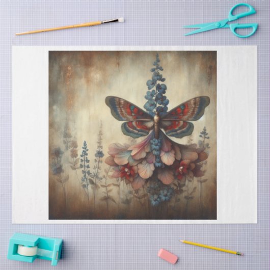 vlinderbloemdecoupage tissuepapier (Craft)