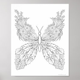 Vlinderbloemen #13 Fantasy Kleurplaten Poster