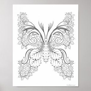 Vlinderbloemen #6 Kleurposter Poster