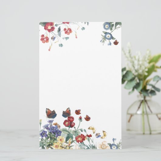  vlinderbloemen briefpapier (Staand voorkant)