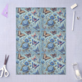 Vlinderbloemen Vlinders Blauw Decoupage Tissuepapier (Craft)