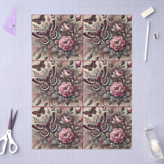 Vlinderbloemen Vlinders grillige ontkoppeling Tissuepapier (Craft)