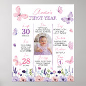 Vlinderbloemeneerste jaar foto Milestone Poster (Voorkant)