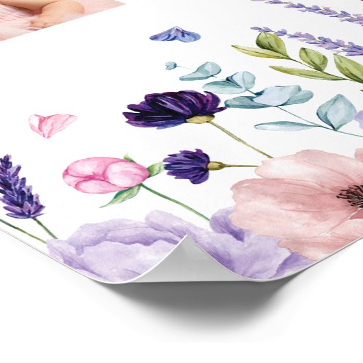 Vlinderbloemeneerste jaar foto Milestone Poster (Hoek)