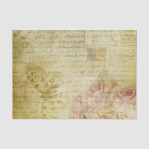 Vlinderbloemenstempel noodlijdend Antiek Tissuepapier