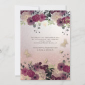 Vlinderbloementuin Quinceañera Uitnodiging (Achterkant)