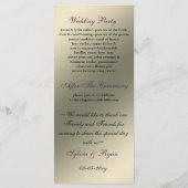 vlinderbloemig ivoor paarse Trouwprogramma Programmakaart (Achterkant)