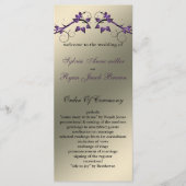vlinderbloemig ivoor paarse Trouwprogramma Programmakaart (Voorkant)