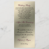 vlinderbloemig ivoor roze Bruiloftsprogramma Programmakaart (Achterkant)