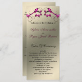 vlinderbloemig ivoor roze Bruiloftsprogramma Programmakaart (Voorkant / Achterkant)