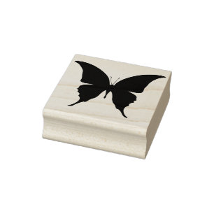 vlinderbloemig slib - silhouet - kunststempel rubberstempel