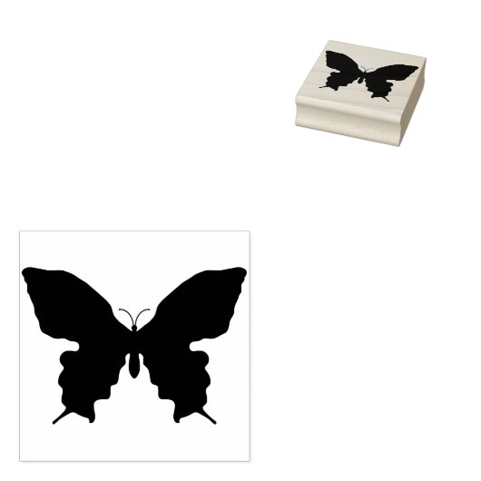 vlinderbloemig slib - silhouet - kunststempel rubberstempel (Gestempeld)